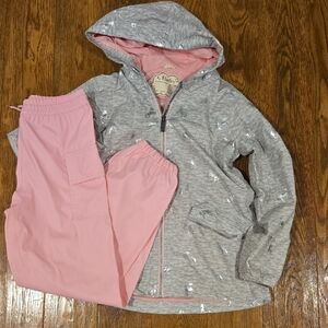 Hatley Gray and Pink Girls Rain Set